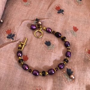 Purple bead bracelet